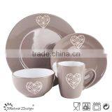 China Ceramic Diamond Heart Emboss Dinnerware Set thumbnail-2