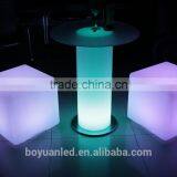 Hot Sale Led Luminous Round-shaped Glass Top Dining Table thumbnail-5