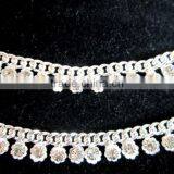 CZ Silver Tone PAYAL Anklets Pair thumbnail-2