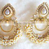 Beads Polki Chand Bali Gold Tone Dangler EARRINGS1 thumbnail-1