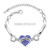 Custom Design Nurse Bracelet Crytstal Heart Charm Bracelet for Angel in White Nurse thumbnail-5