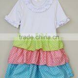 Latest Boutique Girls Clothing Sets Children Cotton Round Neck Clothes Kids Ruffle Sets For Girls thumbnail-3