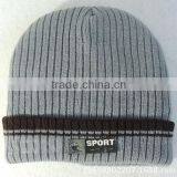 Wholesale Cheap Sports Ribbed Fleece Lined Hand Mens Wool Hats thumbnail-1