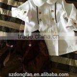 Baby Boys Posh Clothing Children White Chevron Shirts And Pants Outfit Baptism Sets thumbnail-2