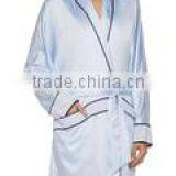 Custom Made 100% Polyester Hand Wash Sky-Blue Silk Night Gown for Women thumbnail-2