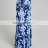 Fashionable Maternity Flower Skirt With Blue Damask Maternity Maxi Skirt Fashion Women Clothes WD80817-2