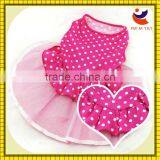 EN 71 Wholesale Dog Clothes Pink Dress With White Dot for Dog thumbnail-1