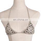 Fashion Vintage Rhinestone Shell Chains Women Sexy Beach Bra Body Jewelry