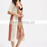Chiffon Detail Drawstring Waist Crochet Kimono Fashion Kimono Pattern Beach Wear thumbnail-2