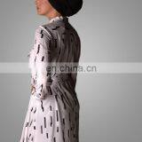 Modern Dubai Style Kebaya Shirt Islamic Dress Abaya Muslim Shirt Long Printing Abaya For Office Lady Latest Burqa Design thumbnail-2