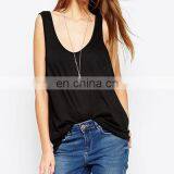 Lady drape details Loose tank top manufacturer in Guangzhou