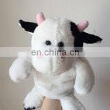Educational Kids Toy Custom Animal Cartoon Character Soft Plush Stuffed Cow Hand Puppet thumbnail-3