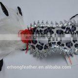 White Masquerade Party Mask With Cock Feather thumbnail-1