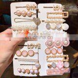 Korean Version of Pearl Hairpin Set Red Side Word Clip Hair Accessories Girl Hairpin Simple thumbnail-2