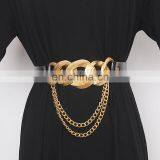 TWOTWINSTYLE Casual Chain Hit Color Patchwork PU Leather Elegant Women Girdles thumbnail-2