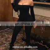 New Arrivals Women Sexy Solid High Flexibility One-Shoulder Jumpsuits 2021 Summer Ladies Long Sleeves Rompers Suitable Nightclub thumbnail-4