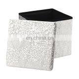 Customized Home Furniture Foldable Storage Ottoman Folding Step Stool Living Room Pouf thumbnail-2
