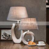 China Wholesale Cheap Hotel Bedside Lamp Custom Vintage White Office Table Lamp Ceramic With Logo