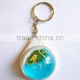 Plastic Round Shape Keychain, Acrylic Fish Inside Keychain thumbnail-1