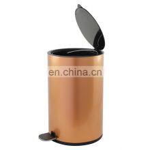 8L 12L Thin Lid Pedal Bin Bathroom Decorative Foot Pedal Bin Without Handle Indoor Soft Close Metal Waste Bin thumbnail-3