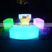 Led Cocktail Table Garden Light Bar Stool High Chair in Party Event Plastic Bar Tables Led Commercial Bench Chair thumbnail-1