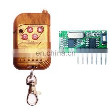 433MHZ learning code 4 key remote control + RF receiving module decode output high level signal
