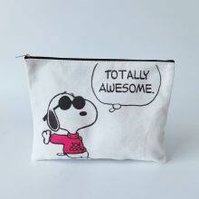 Lovely Cartoon Printed Cotton Canvas Zippered Bags thumbnail-5