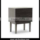 NI-136 Two Drawers Nightstand With Solid Wood Legs thumbnail-1