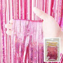 Wholesale Glitter Foil Curtains - Pink/Gold Sparkle Backdrops, Bachelorette Party Curtains thumbnail-2