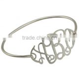 manufacturer supply customized Personalized Sterling Silver Monogram Initials Name Custom Bracelet