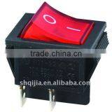 DPST Lighted Rocker Switch Round Shape 4 Terminals