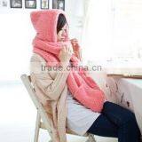 Wholesale Winter Ladies Fashion Hooded Scarf Mink Fur Poncho thumbnail-6