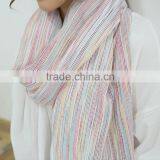 Wholesale Latest Colorful Striped Cotton Viscose Woman Shawl Scarf thumbnail-4