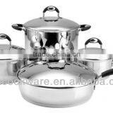 8pcs Stainless Steel 18/8 Induction Cooking Pans With Colorful Silicone Handle