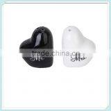 Wedding Heart Ceramic Mr. and Mrs. Salt Wedding Party Favors Pepper Shakers Set thumbnail-1