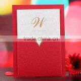 Festive Chinese style laser cut golden border wedding invitations for wedding