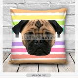high quality fashion pug dog design 3d digital print pillowcases fullprint decorative throw pillow covers seat cushion Cover