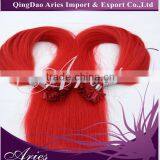 18"-24" 100% Remy Human Easy Pre Bonded Nail U Tip Red Keratin Glue Hair Extensions thumbnail-6