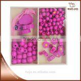 Latest Design DIY Wooden Beads Set Ladybird Theme for Girls to Bracelet and Necklace thumbnail-1