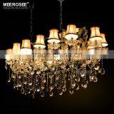 Crystal Chandelier Luxury with Fabric Lampshades, 18 Candle bulbs Cristal Chandelier MD32011