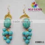 Fashion Jewelry Wholesale Turquoise Cheap Earrings,Plating Gold Color Cheap Earrings