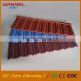 Steel type of roofing sheets Wanael Traditional stone coating roof tile, Antique Metal Spanish Roof Tiles