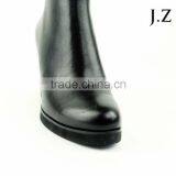 OB45 Ladies Fur Lined Martin Leather Boots Knee High Long Boots Field Boots for Women thumbnail-3