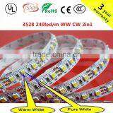 Led Strip Smd3528 240led/m WW CW 2in1 3 Wires 12V24v