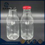 500ml Round Metal Screw Cap Clear Glass Drinking Bottle