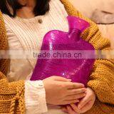 2L PVC Hot-water Bottle Wave Purple Leakproof Bed Warmer