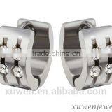 Young Women Stainless Steel White Stone Stud Earrings