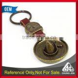 Custom Souvenir Gift Brass Maxico Hat Shape Keychain thumbnail-3