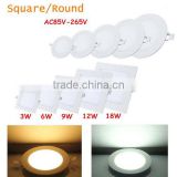 Cheapest High Quality CE ROHS 3W 6W 9W 12W 18W Round Square Ultra Thin LED Panel Light