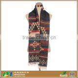 Women Vintage Geometric Pattern Long Jacquard Scarf Shawls